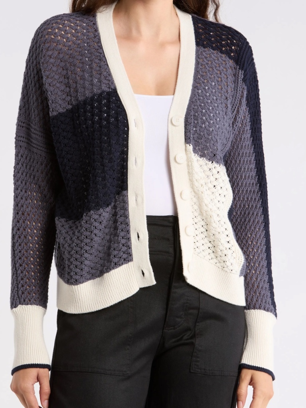Splendid Addy Colorblock Cotton Cardigan